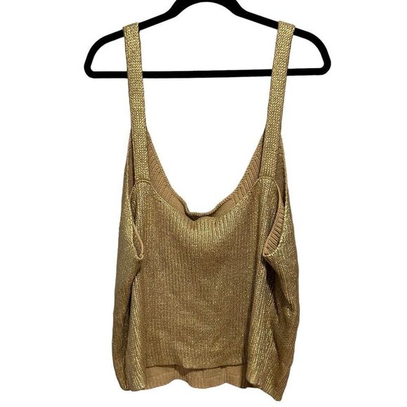 Kika Vargas x Target Gold Metallic Cable Knit Tank Top Sweater 3X - Picture 11 of 12